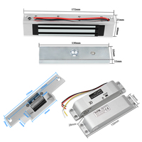 IP68 wodoodporny System kontroli dostępu do drzwi biometria klawiatura RFID + zasilacz + 180KG elektryczne zamki magnetyczne do domu 6